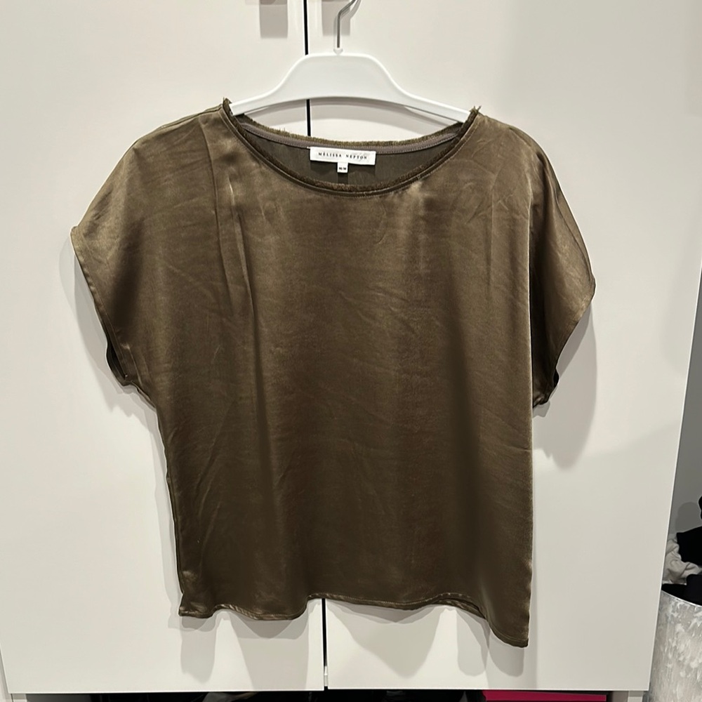 Melissa Nepton Olive Green Satin Top
